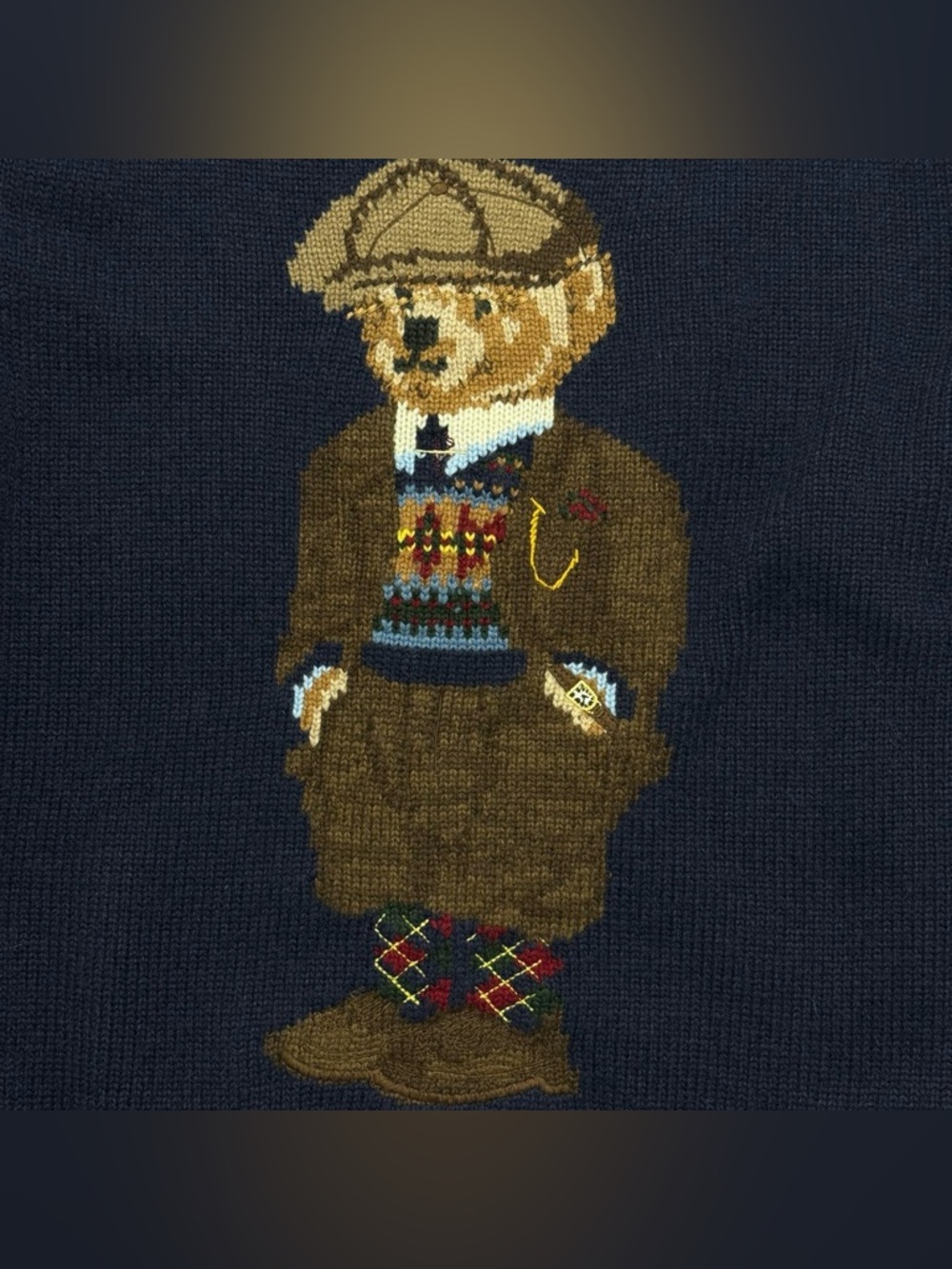 Polo Ralph Lauren Navy Crewneck Sweater with Teddy Motif - Picture 3 of 7